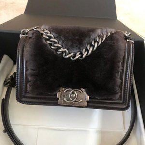 Chanel Boy fur bag